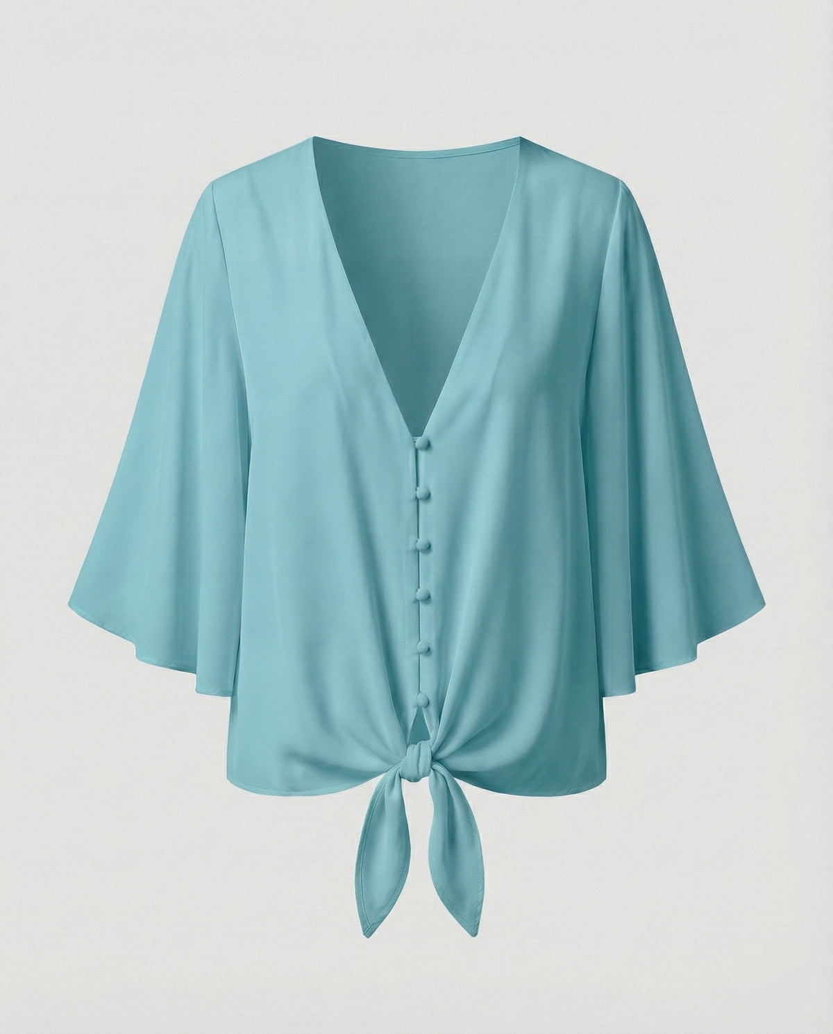 Women's Bell Sleeve Knot Blouse Top