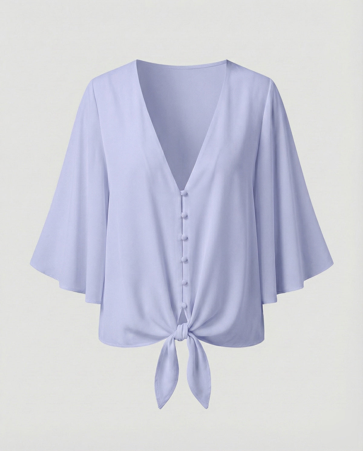 Women's Bell Sleeve Knot Blouse Top