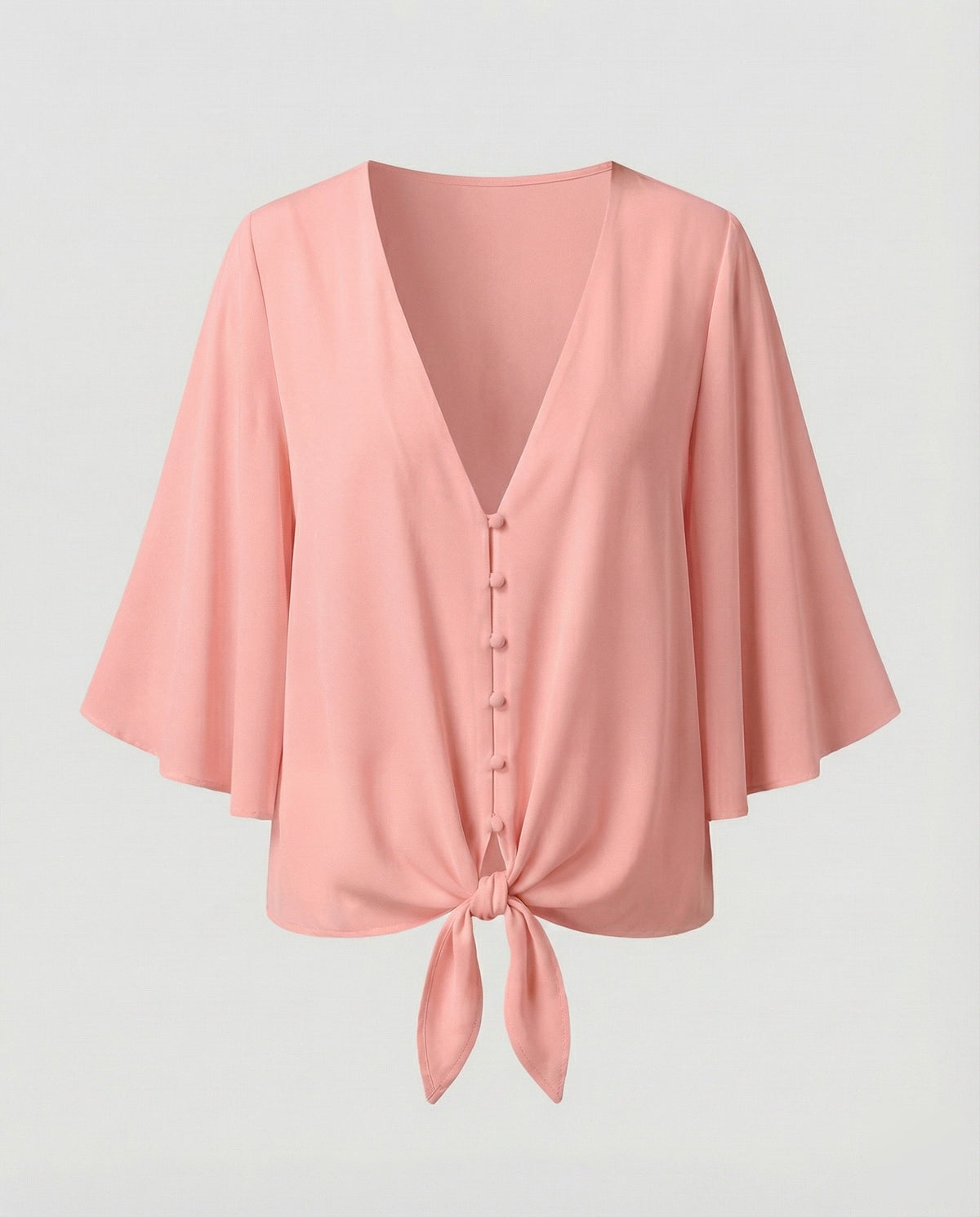 Women's Bell Sleeve Knot Blouse Top