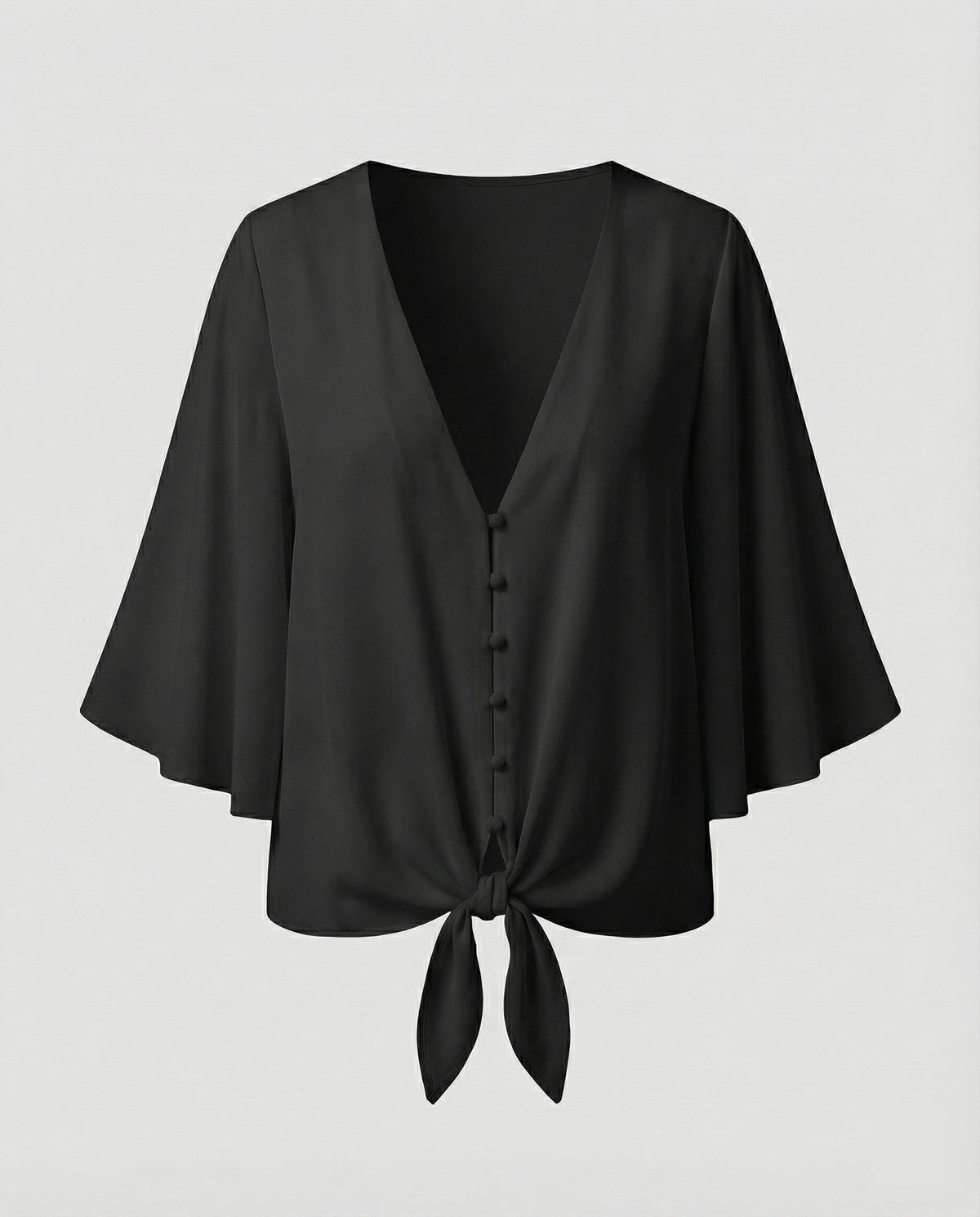 Women's Bell Sleeve Knot Blouse Top