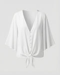 Women's Bell Sleeve Knot Blouse Top