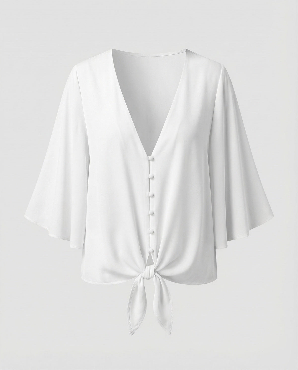 Women's Bell Sleeve Knot Blouse Top