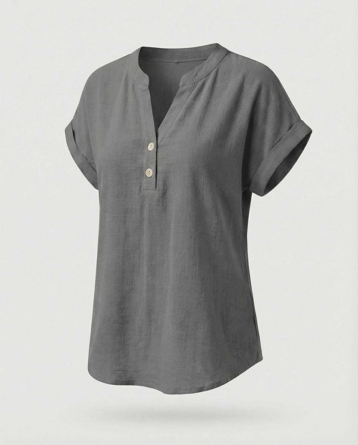 Women's Loose V-Neck Mixed Fabric Girl Blouse Shirt