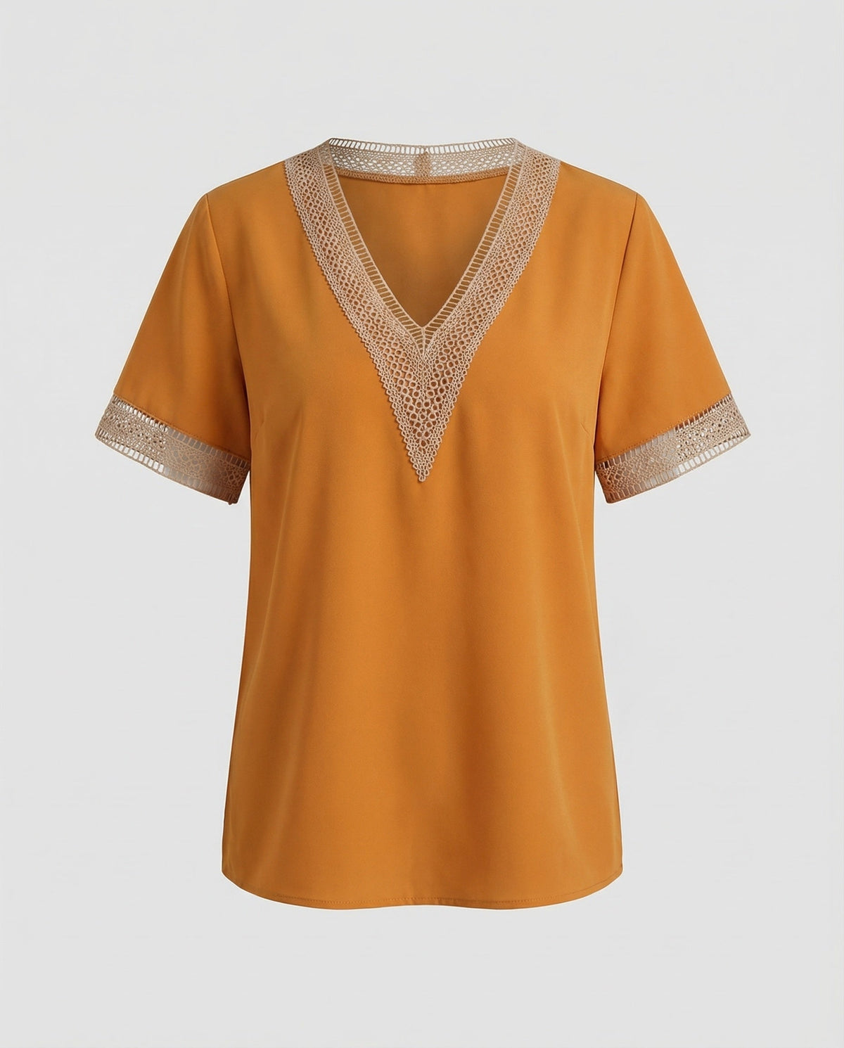 Women's Boxy Crochet Lace Mixed Country Girl Blouse Top