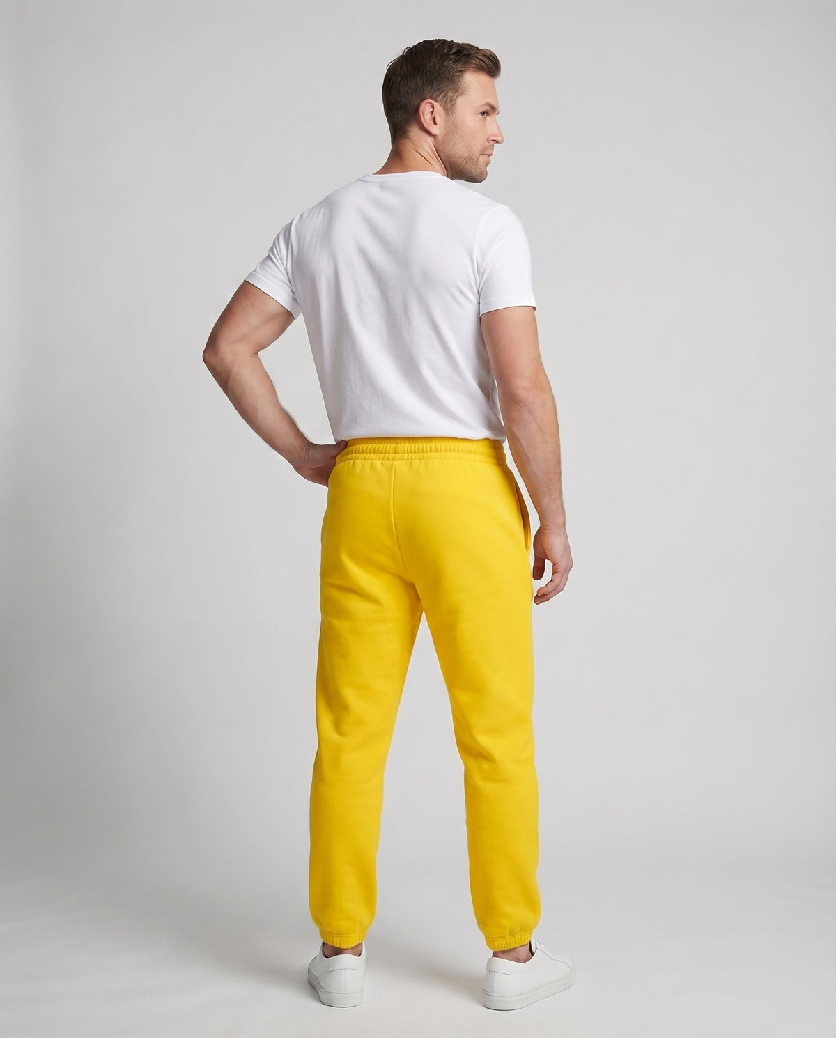 Unisex Sporty Tapered Cuff Sweat Sweat Joggers - Back View