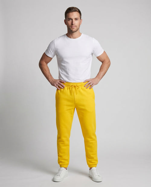 Unisex Sporty Tapered Cuff Sweat Sweat Joggers - Front View