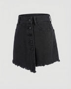 Women's Jeans Skort Asymmetric Button Placket Inner Pants