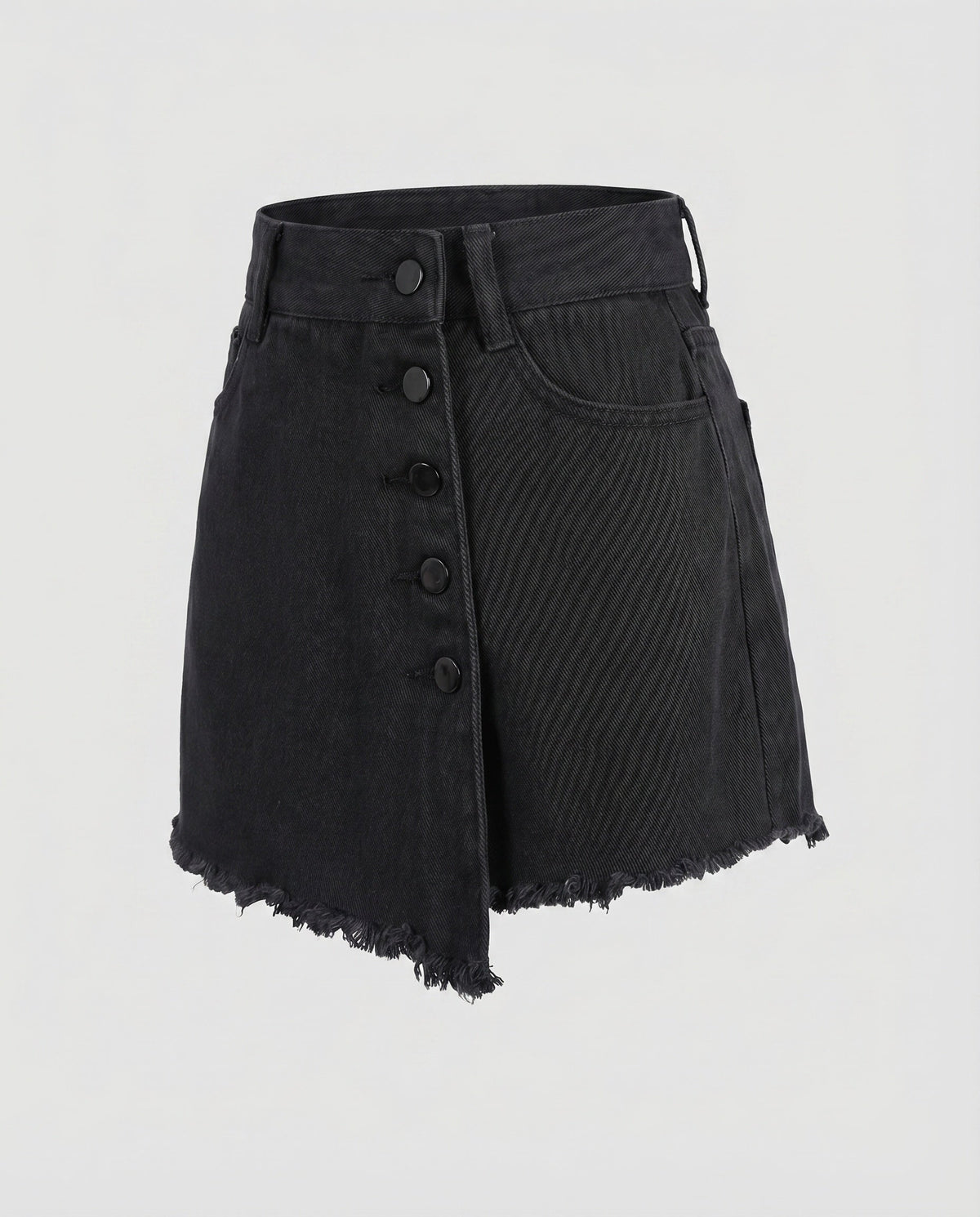 Women's Jeans Skort Asymmetric Button Placket Inner Pants