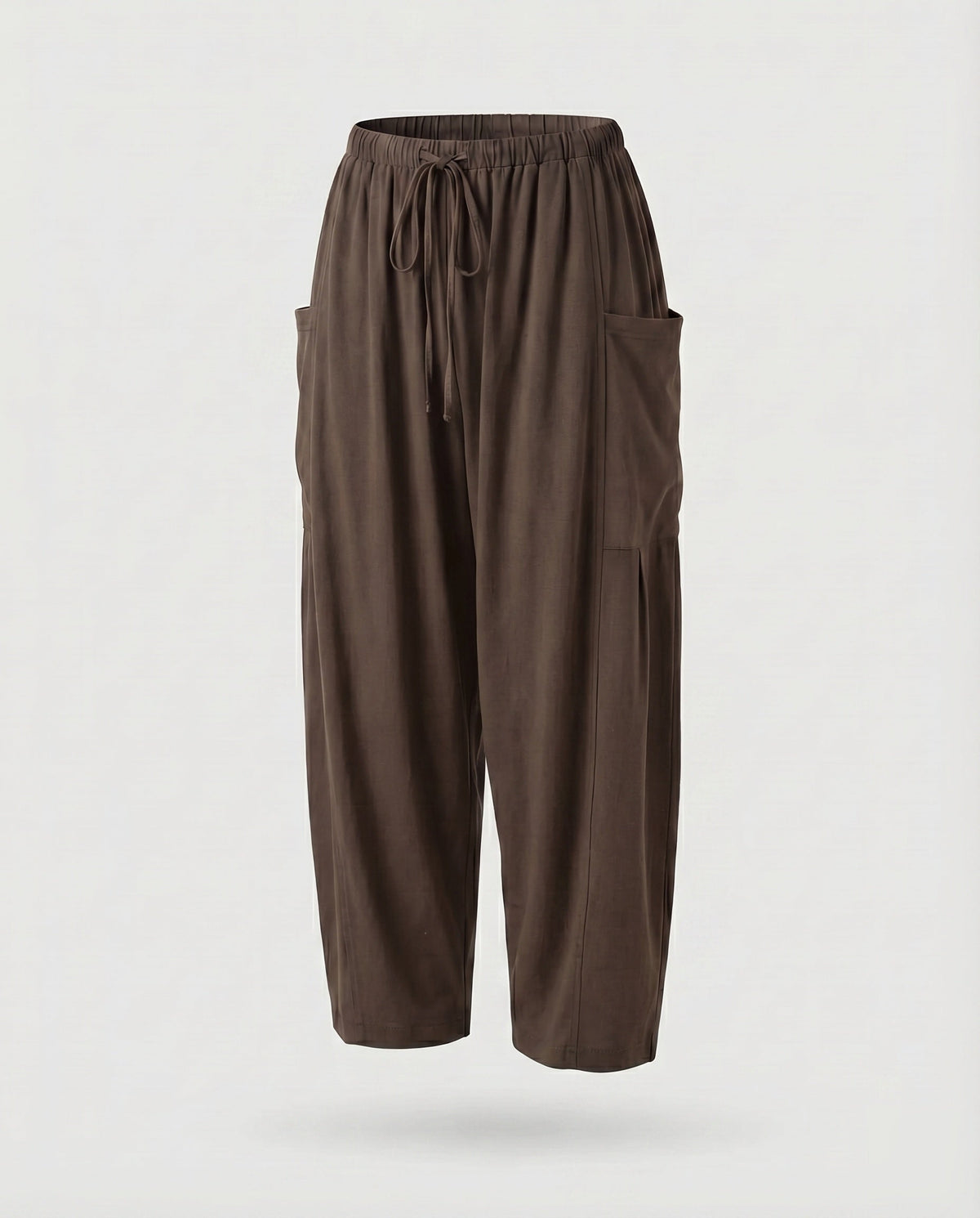 Women's Culotte Pants Linen Mix Drawstring Side Pockets