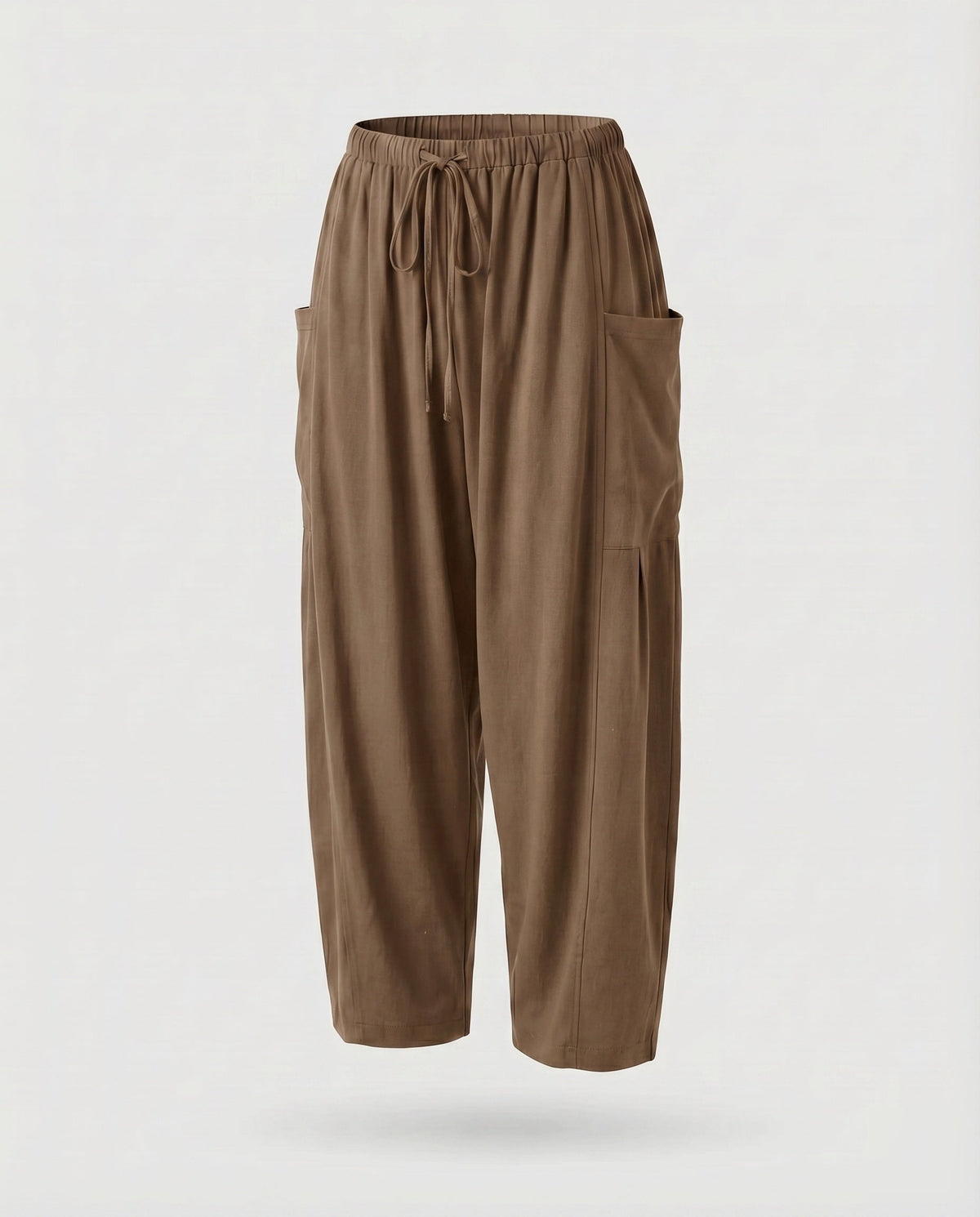 Women's Culotte Pants Linen Mix Drawstring Side Pockets