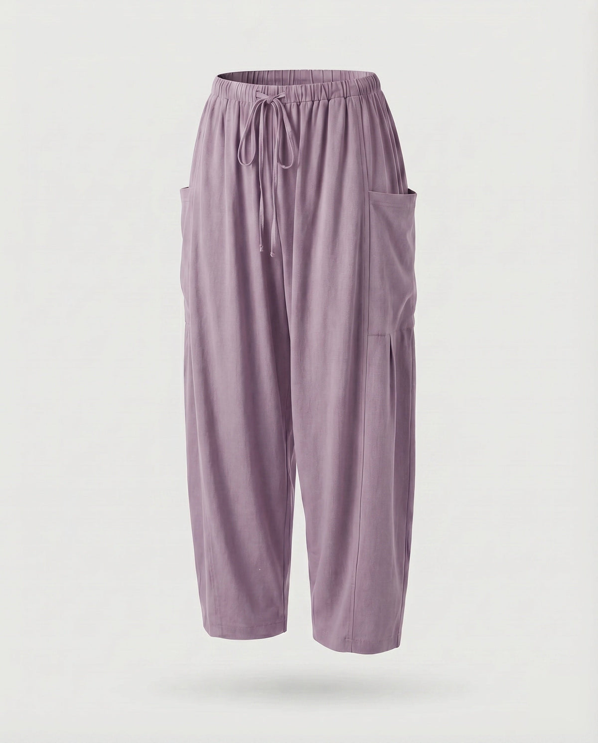 Women's Culotte Pants Linen Mix Drawstring Side Pockets