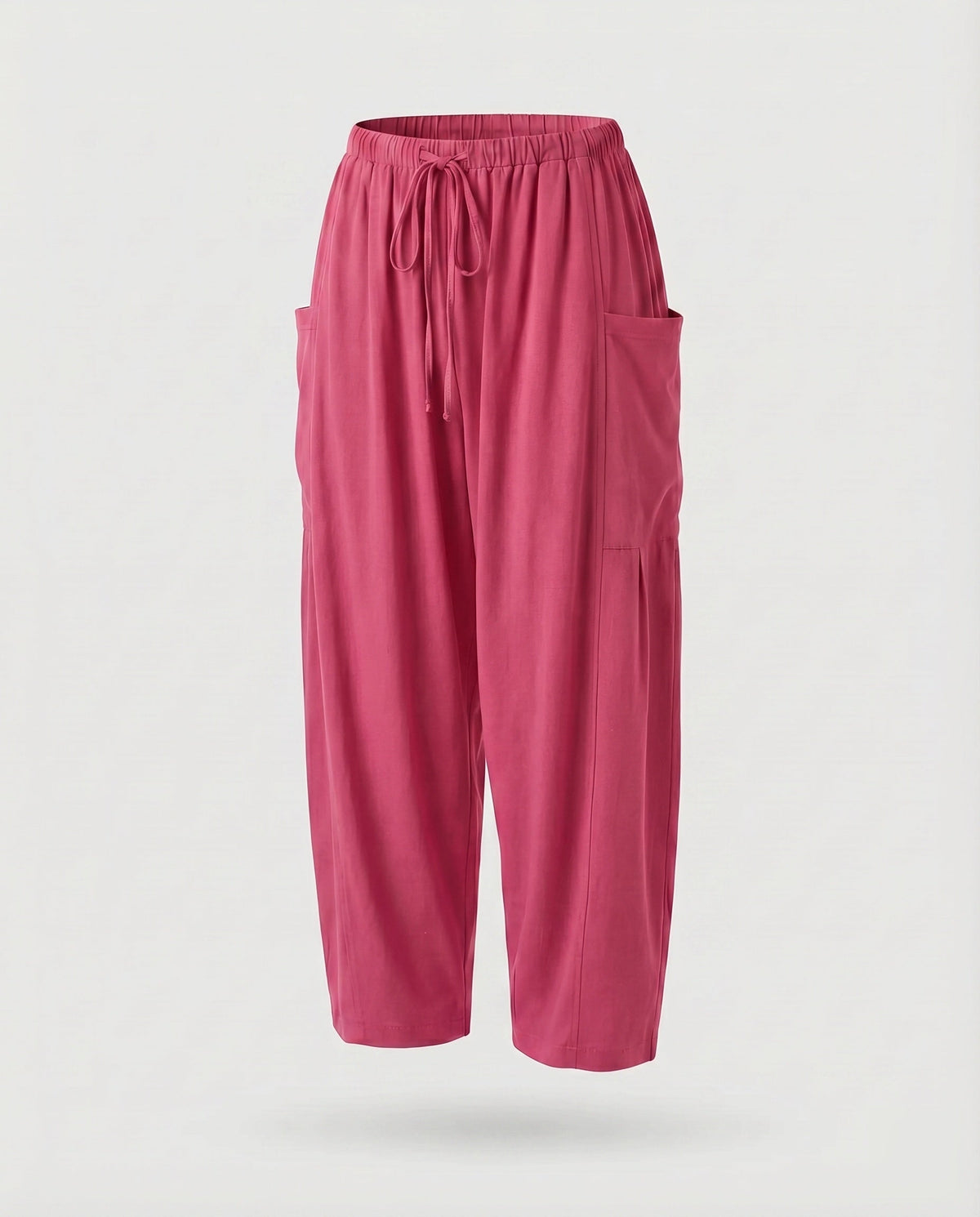 Women's Culotte Pants Linen Mix Drawstring Side Pockets