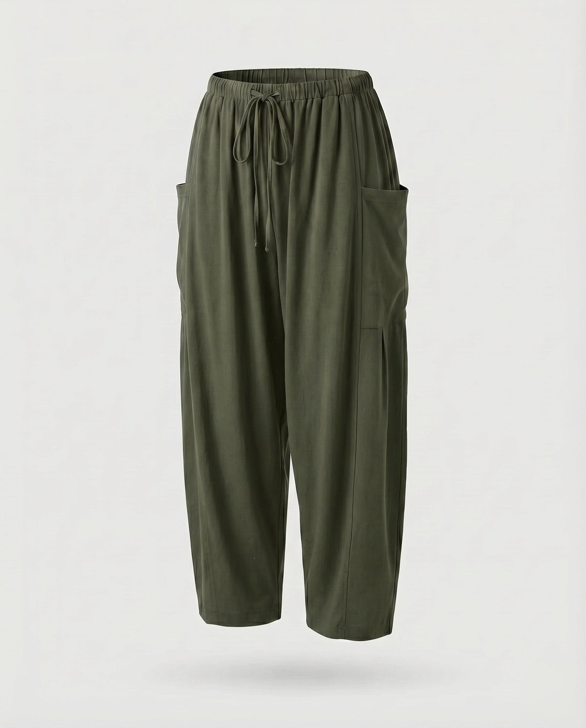 Women's Culotte Pants Linen Mix Drawstring Side Pockets
