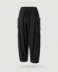 Women's Culotte Pants Linen Mix Drawstring Side Pockets