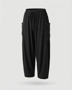 Women's Culotte Pants Linen Mix Drawstring Side Pockets