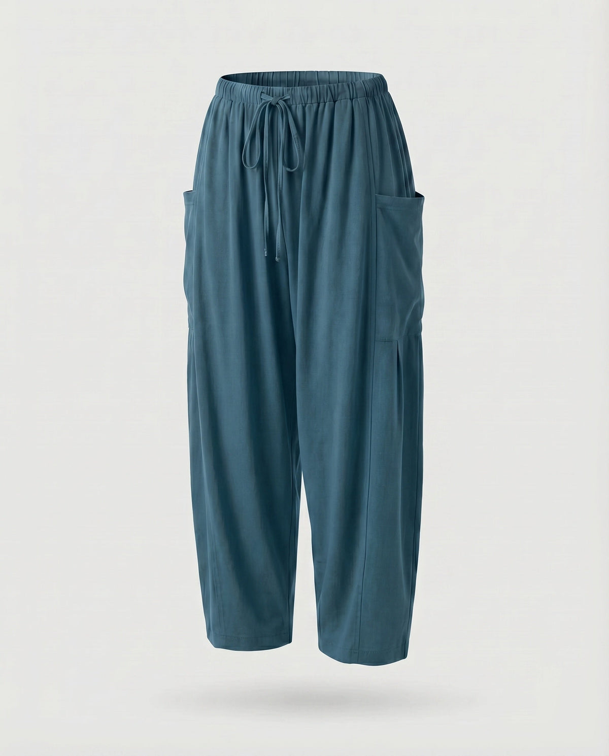Women's Culotte Pants Linen Mix Drawstring Side Pockets