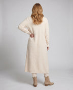 Women's Knitted Lounge Set with Sophisticated Crop Top, Wide Pant Leg - Back View