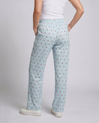 Women's Long Leisure Pants with Heart Design and Loose Fit - Lower Body View