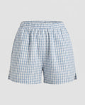 Women's Casual Harem Pants with Elastic Waistband and Checkered Design