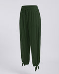 Women's Airy Palazzo Pants with Side Slit and Drawstring