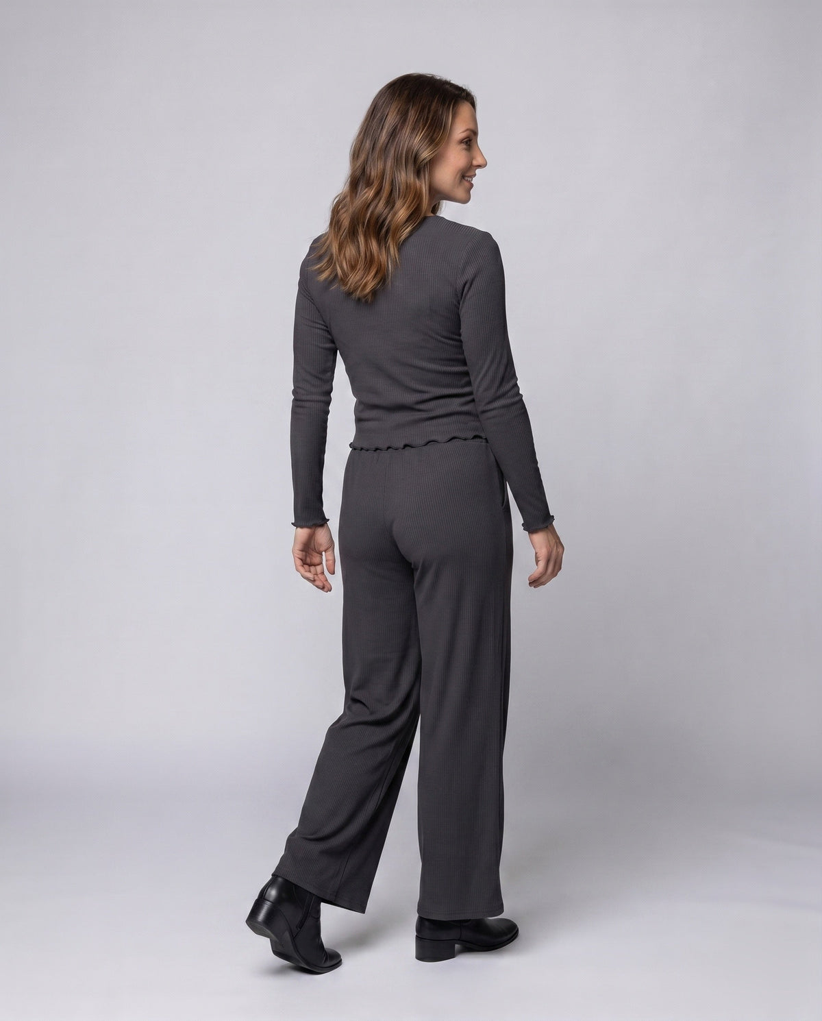 Women's Comfortable Pajama Set made of Soft, Breathable Material - Back View
