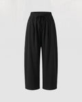 Women's Elegant Wide-Cut Summer Pants with Elastic Waistband