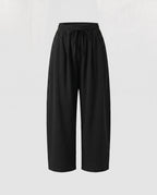 Women's Elegant Wide-Cut Summer Pants with Elastic Waistband