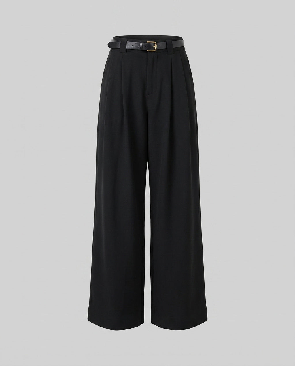 Women's Elegant Wide Linen Pants with High-Waisted Cut