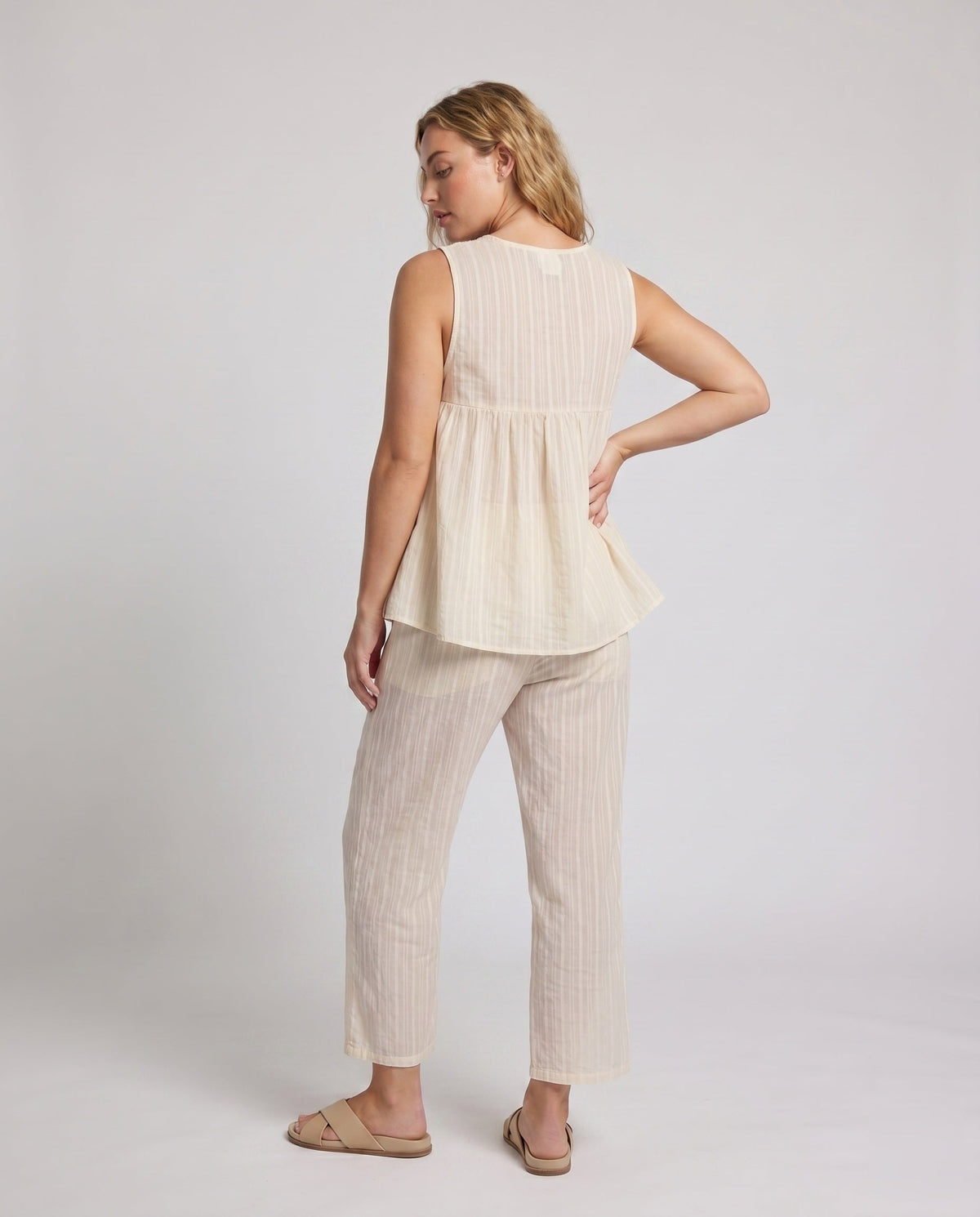Women's Comfortable Loungewear Set with a Loose Fit and Playful Design - Back View