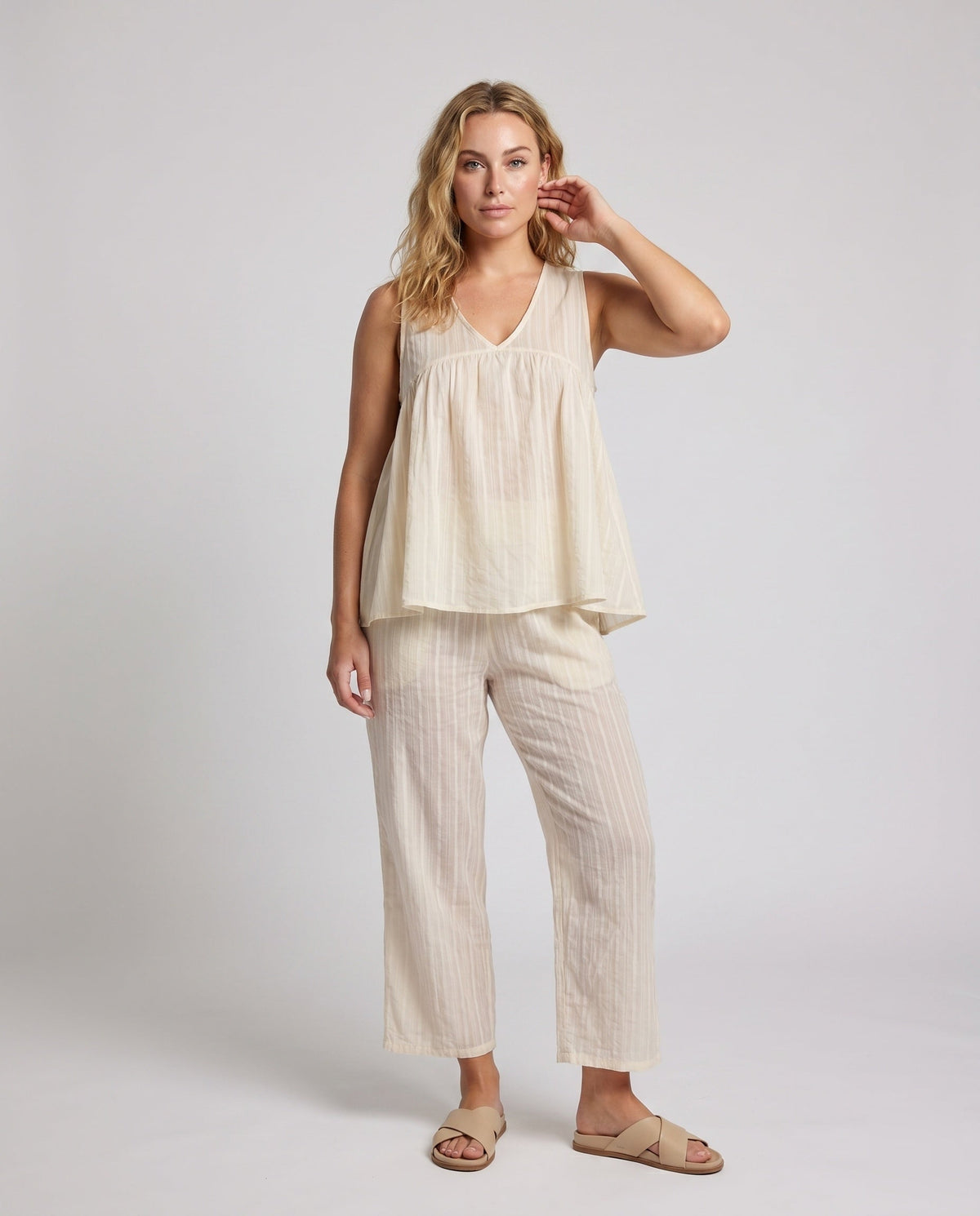 Women's Comfortable Loungewear Set with a Loose Fit and Playful Design - Front View
