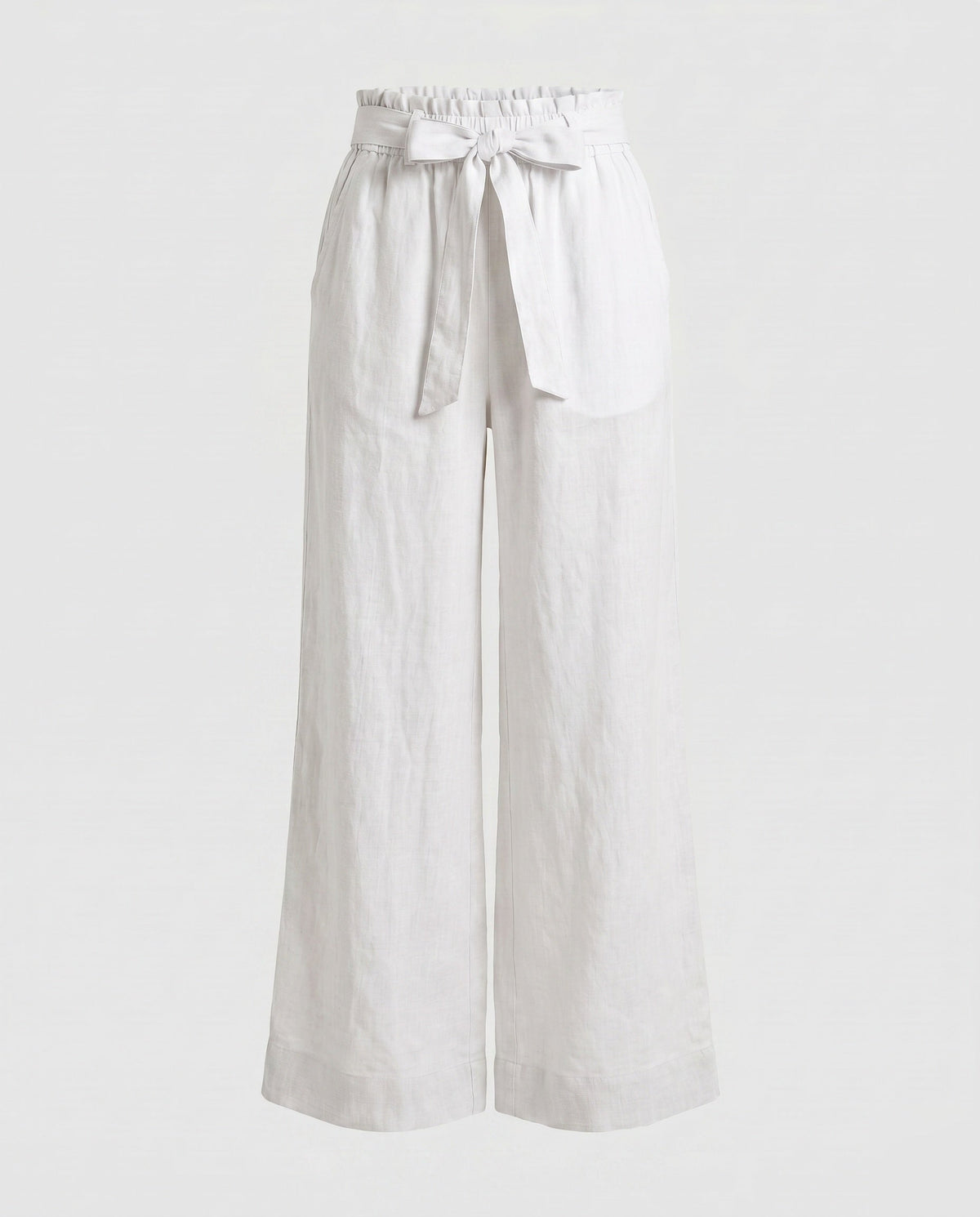 Women's Casual Linen Pants with Wide Cut and Elastic Waistband