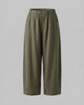 Women's Airy Linen Culotte with High Waistband and Side Pockets