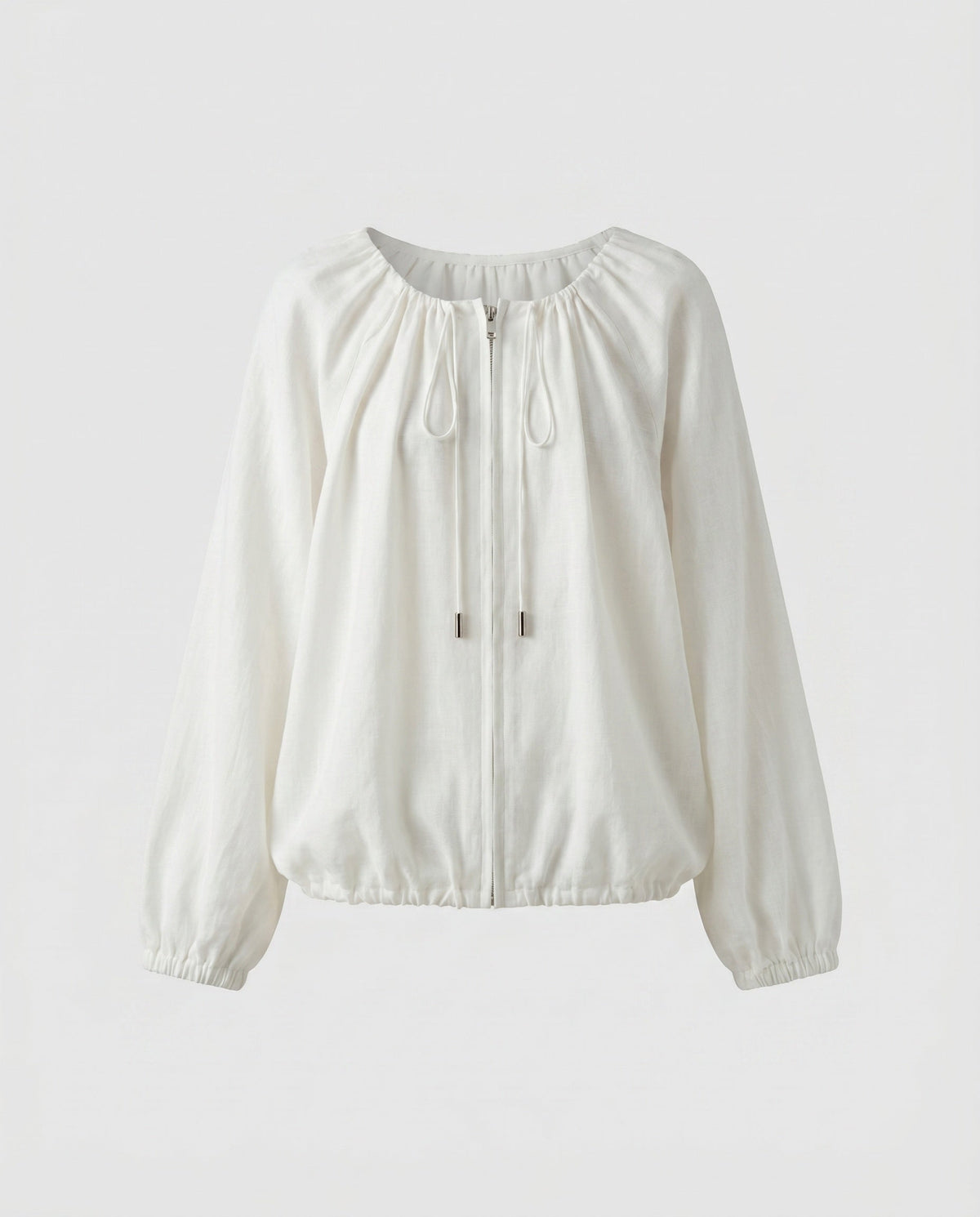 Women's Light Blouse Top with Drawstring and Casual Fit