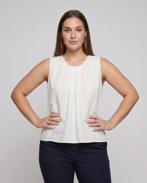 Women's Airy Blouse Shirt with Fine Ruffle Details - Upper Body View