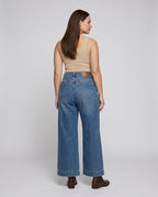 Women's Wide-Cut Denim Pants - Back View