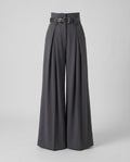 Women's Elegant High-Waist Release Pants with Belt and Wide Leg