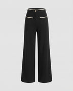 Women's Elegant and Comfortable Cropped Pants with Decorative Seams