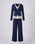 Women's Elegant Two-Piece Set with Fine Lace and Tailored Blazer