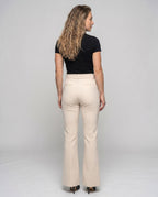 Women's Fashion Pleated Trousers with Elegant Belt and Wide Leg - Back View