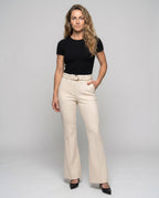Women's Fashion Pleated Trousers with Elegant Belt and Wide Leg - Front View
