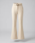 Women's Fashion Pleated Trousers with Elegant Belt and Wide Leg