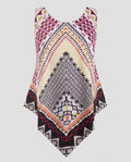 Women's Asymmetrical Blouse Top with Creative Patterns