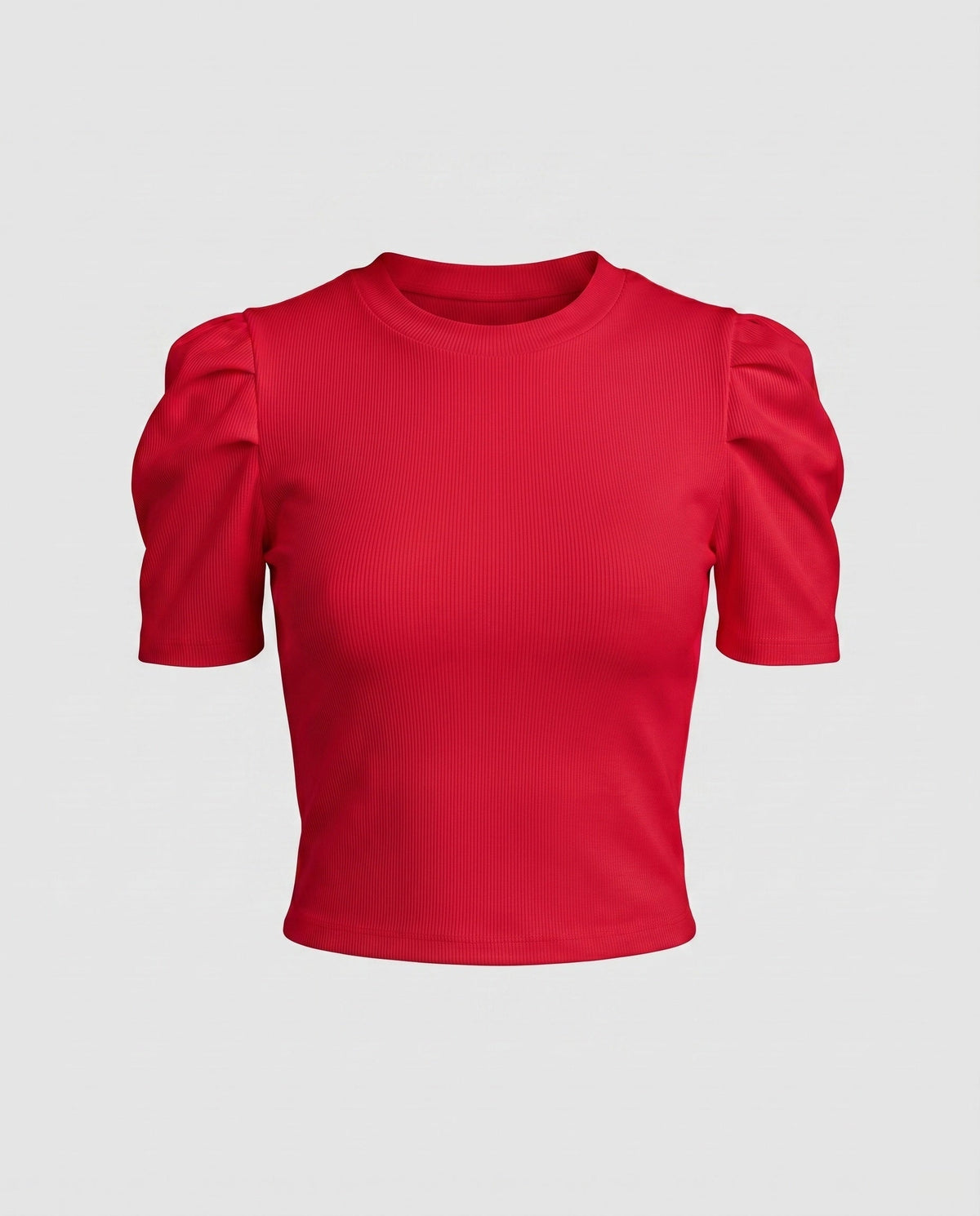 Women's Short-Sleeve Blouse Top with Puff Sleeves