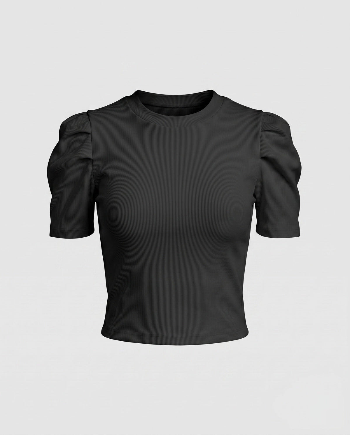 Women's Short-Sleeve Blouse Top with Puff Sleeves