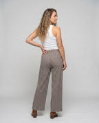 Women's Loose Knit Pants with Elegant Zigzag Pattern - Back View