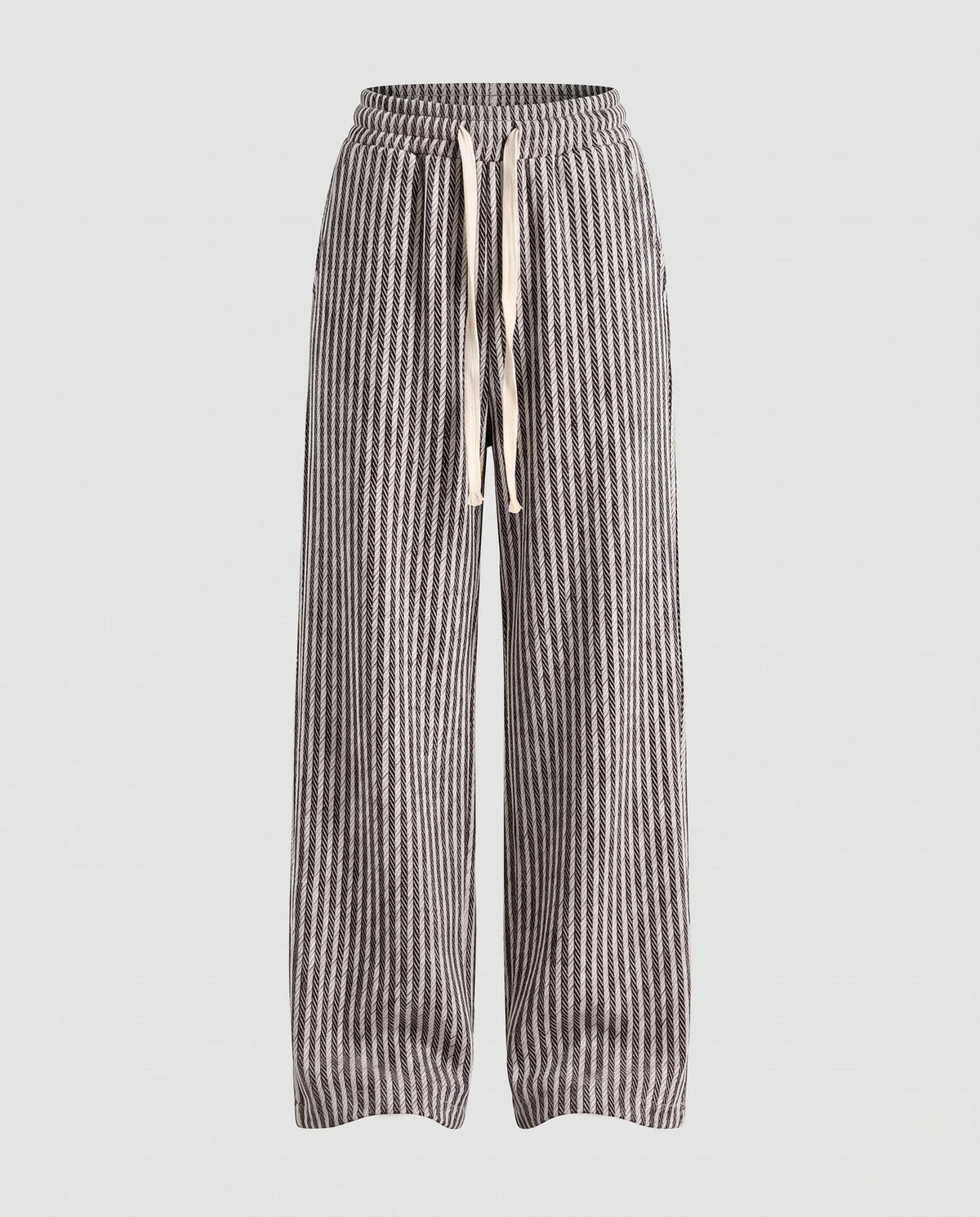 Women's Loose Knit Pants with Elegant Zigzag Pattern
