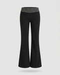 Women's Flared Stretch Jersey Pants with High Comfort Waistband