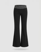 Women's Flared Stretch Jersey Pants with High Comfort Waistband