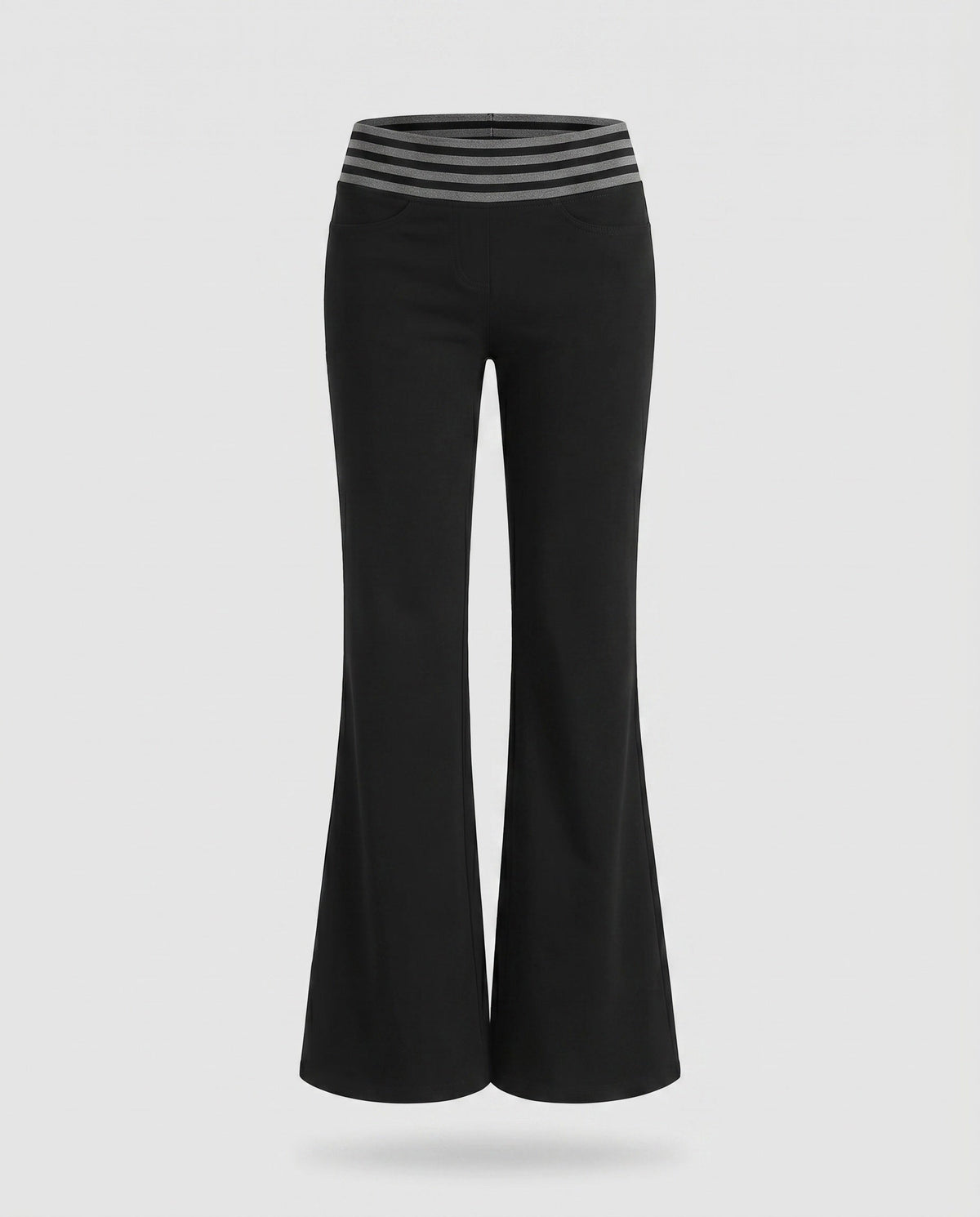 Women's Flared Stretch Jersey Pants with High Comfort Waistband