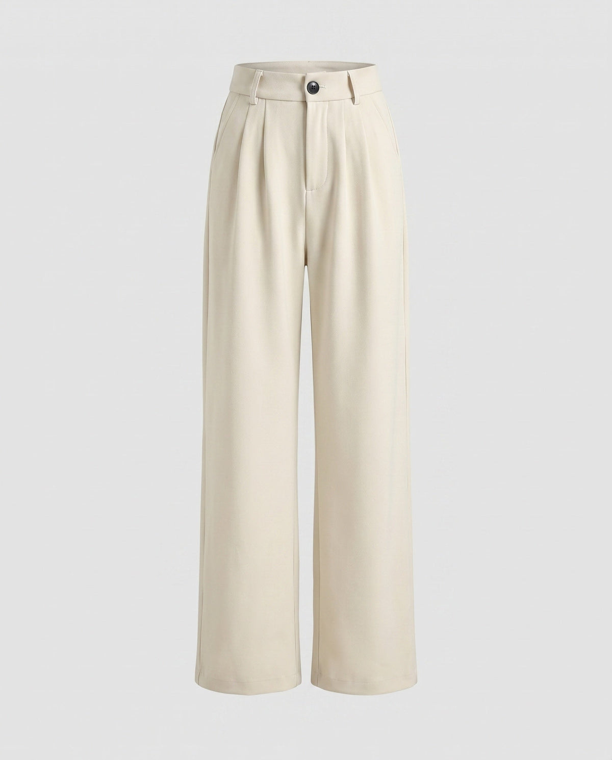 Women's High-Waisted Pleated Culottes with Belt Loops and Side Pockets